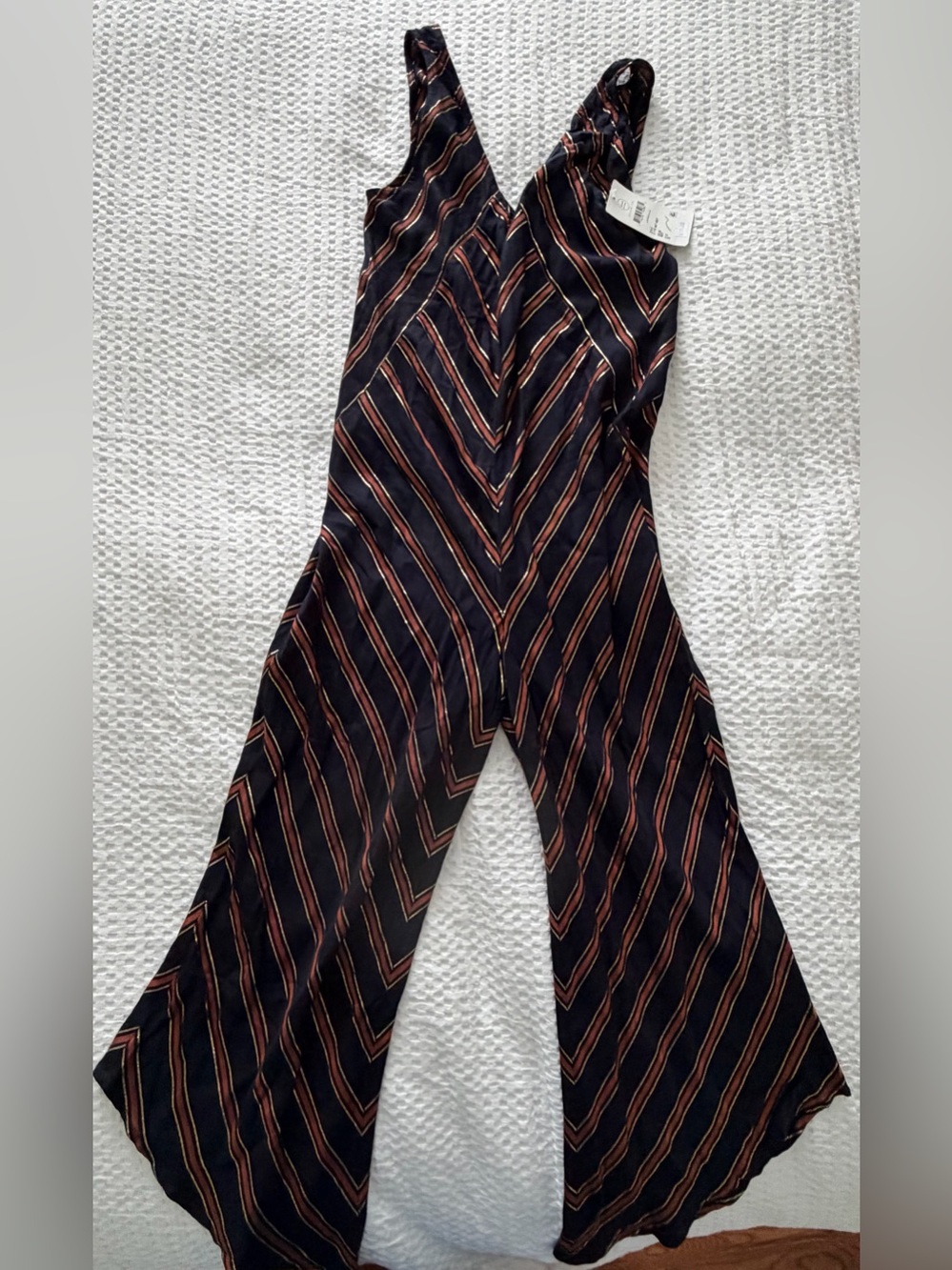 Saltwater Luxe NWT Navy Metallic Stripe Jumpsuit XS